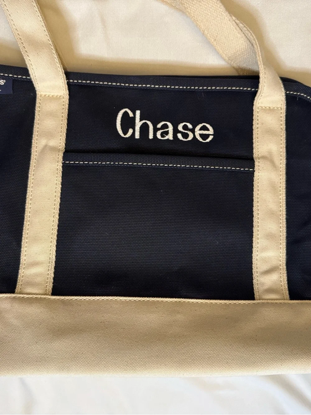 Lands' End Navy Canvas Dog Carrier Tote Bag 16.5